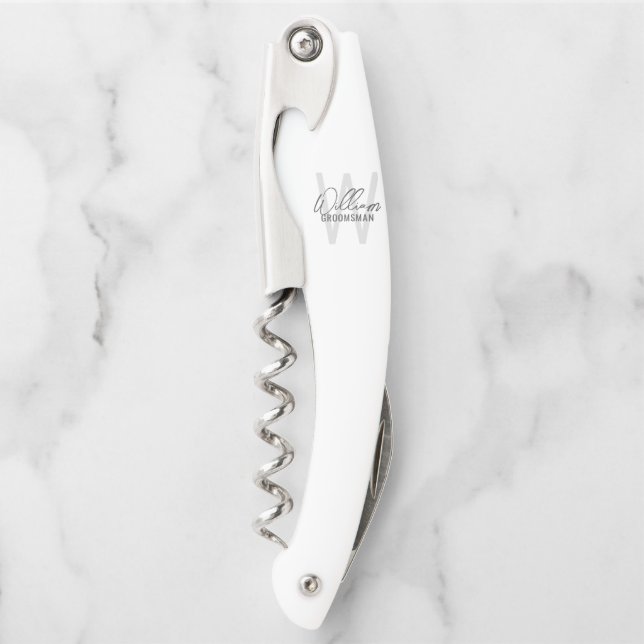 Moderne personalisierte Monogramm und Name des Tra Kellnermesser (Vorderseite)