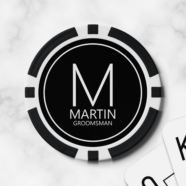 Moderne Personalisierte Monogramm- und Name-Trauze Pokerchips (Von Creator hochgeladen)