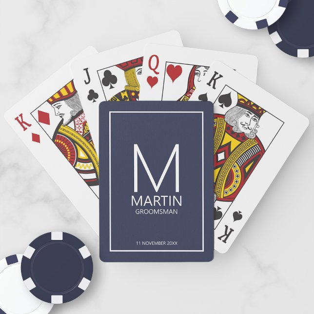 Moderne Personalisierte Monogramm- und Name-Trauze Spielkarten (Von Creator hochgeladen)
