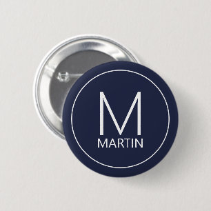 Moderne Personalisierte Monogramm- und Namenstaste Button