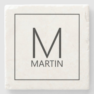 Moderne Personalisierte Monogramm- und Namensteine Steinuntersetzer