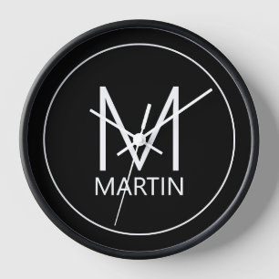 Moderne Personalisierte Monogramm- und Namensuhr Uhr