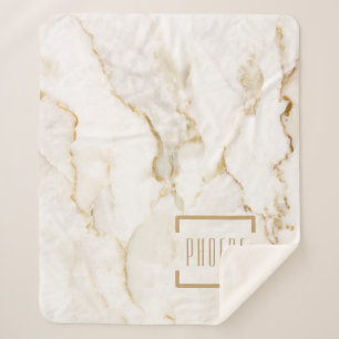 Moderne Personalisierte Name Gold-Effekt-Marmor Sherpadecke