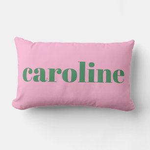 Moderne Personalisierte Name Vornehm Süße Rosa Grü Lendenkissen