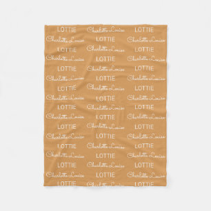 Moderne personalisierte Namens-Flanell-Babydecke Fleecedecke