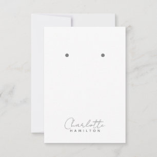 Moderne Personalisierte Namenskarte Grau Tones Ear Mitteilungskarte