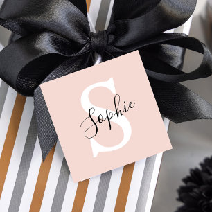 Moderne personalisierte Namensmonogramm Pastellros Geschenkanhänger
