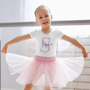 Moderne personalisierte Namensmonogramm Rosa Baby T-shirt