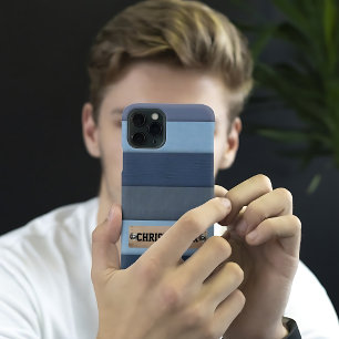 Moderne personalisierte Namensschild Jeans iPhone Hülle
