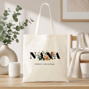 Moderne personalisierte Nana-Blumengeschenk Tragetasche