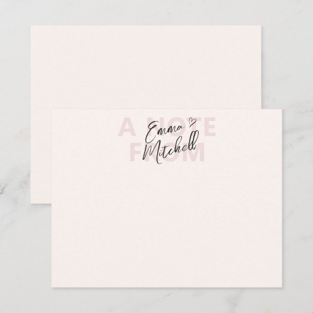 Moderne Personalisierte Notizkarte für das Script Mitteilungskarte (Vorne/Hinten)