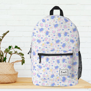 Moderne personalisierte Pastell-Coquette-Blumenmus Bedruckter Rucksack