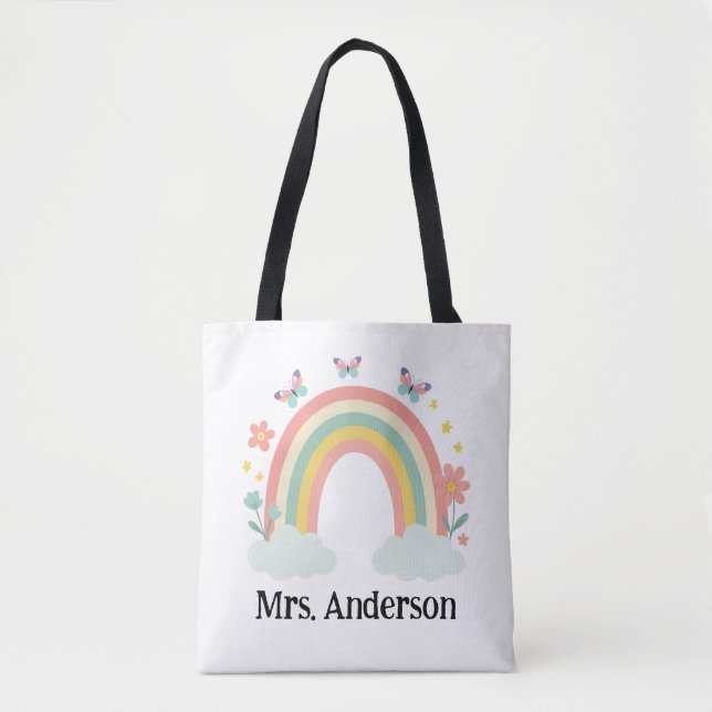 Moderne personalisierte Regenbogentasche für Lehre Tasche (Vorderseite)
