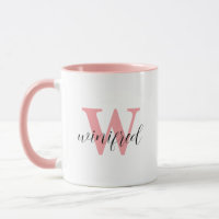 Moderne Personalisierte rosa Monogramm-Tasse