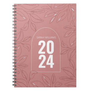 Moderne Personalisierte Rose Pink Notebook Geschen Notizblock