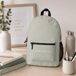 Moderne personalisierte Salbeigrüne Namens-Rucksac Bedruckter Rucksack