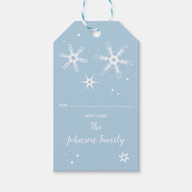 Moderne Personalisierte Schneeflocke Geschenkanhänger (Vorderseite)