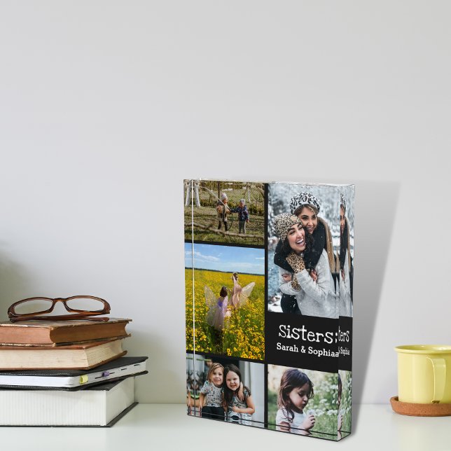 Moderne Personalisierte Schwestern 5 Foto Collage (Von Creator hochgeladen)