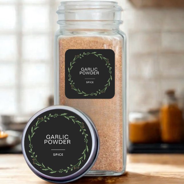 Moderne Personalisierte Speckkästen - Name Weiß Runder Aufkleber (Modern personalized spice jars stickers)