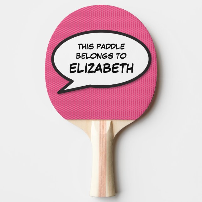 Moderne Personalisierte Sprechblase Pink Tischtennis Schläger (Vorderseite)