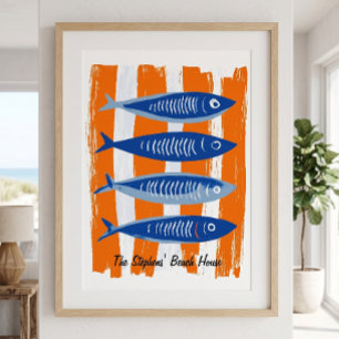 Moderne Personalisierte Strandvilla Poster