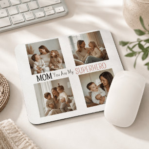 Moderne personalisierte Superheld-Mutter-Foto-Coll Mousepad