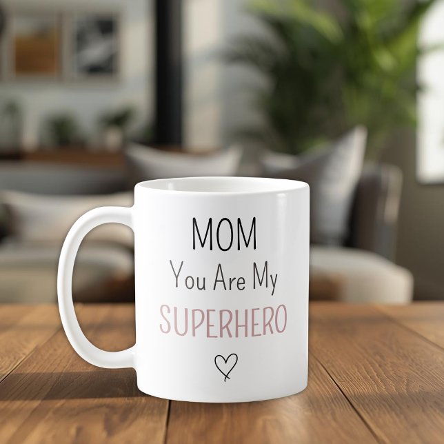 Moderne personalisierte Superheld-Mutter-Fotocolla Kaffeetasse (Von Creator hochgeladen)