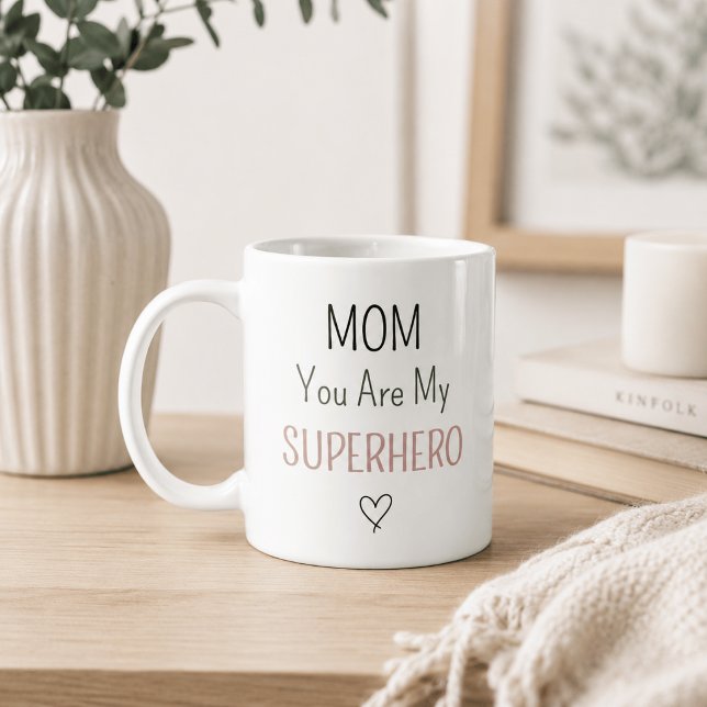 Moderne personalisierte Superheldin-Mutter-Fotocol Kaffeetasse (Von Creator hochgeladen)