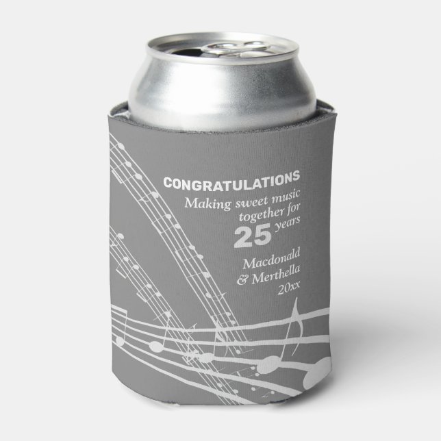 Moderne Personalisierte SWEET MUSIC Silver Jahrest Dosenkühler (Kanne Vorderseite)