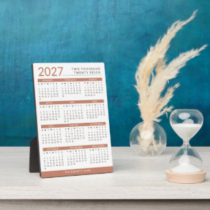 Moderne personalisierte Terrakotta-Jahreskalender Fotoplatte