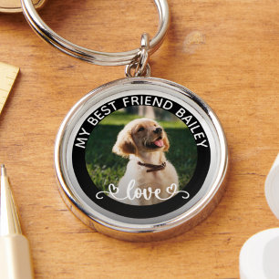 Moderne personalisierte Tierfotos für Hundebesitze Schlüsselanhänger