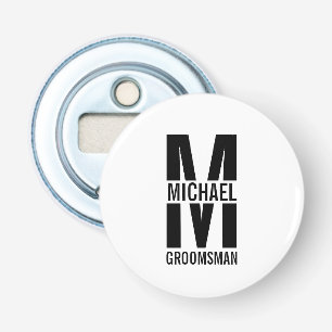 Moderne personalisierte Trauzeugen-Monogramm und N Flaschenöffner