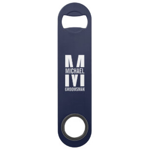 Moderne personalisierte Trauzeugen-Monogramm und N Speed Flaschenöffner