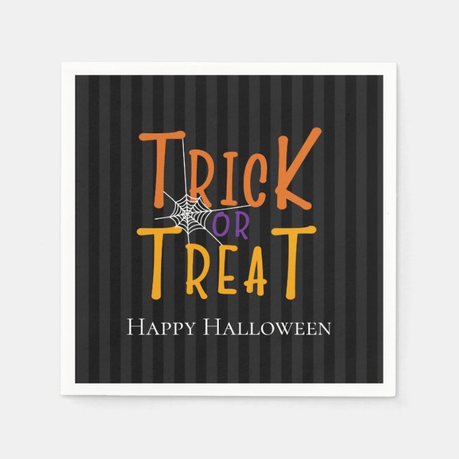 Moderne Personalisierte Trick- oder Treatongram Serviette (Vorderseite)
