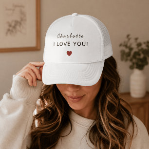Moderne personalisierte Valentinstag-Trucker-Mütze Truckerkappe