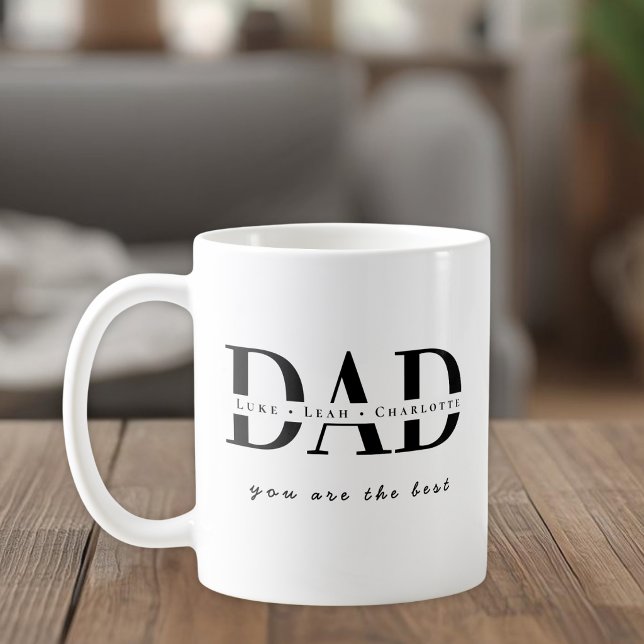 Moderne personalisierte VATER-Namen-Tasse Kaffeetasse (Von Creator hochgeladen)