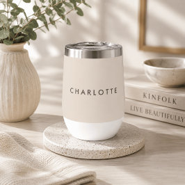 Moderne personalisierte Weintumbler in Beige