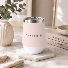 Moderne personalisierte Weintumbler in Rosé