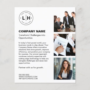 Moderne Personalisierte Weiße Unternehmenslogo Flyer