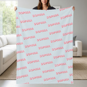 Moderne personalisierte wiederholende Namensmuster Fleecedecke