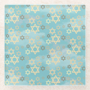 Moderne Pessach Blue Sky Sterne von David Glasuntersetzer