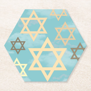 Moderne Pessach Blue Sky Sterne von David Untersetzer