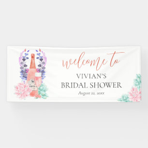 Moderne Petals & Prosecco Brautparty Willkommen Banner