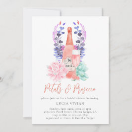 Moderne Petals & Prosecco Sukkuläres Brautparty Einladung
