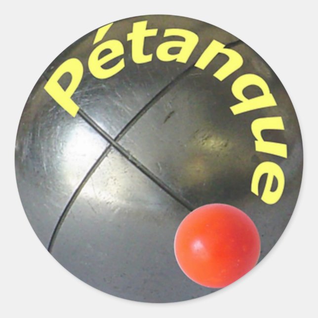 Moderne Petanque Designkugel Runder Aufkleber (Vorderseite)