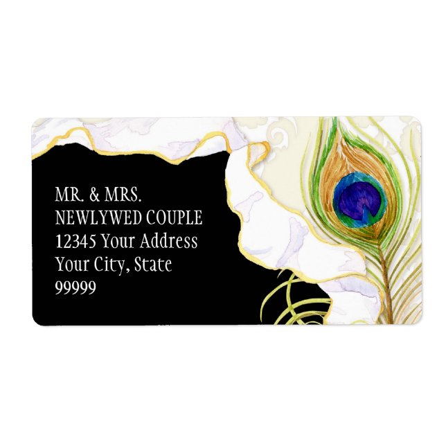Moderne Pfauenfeathers Imitate Ribbon Damask Swirl (Vorne)