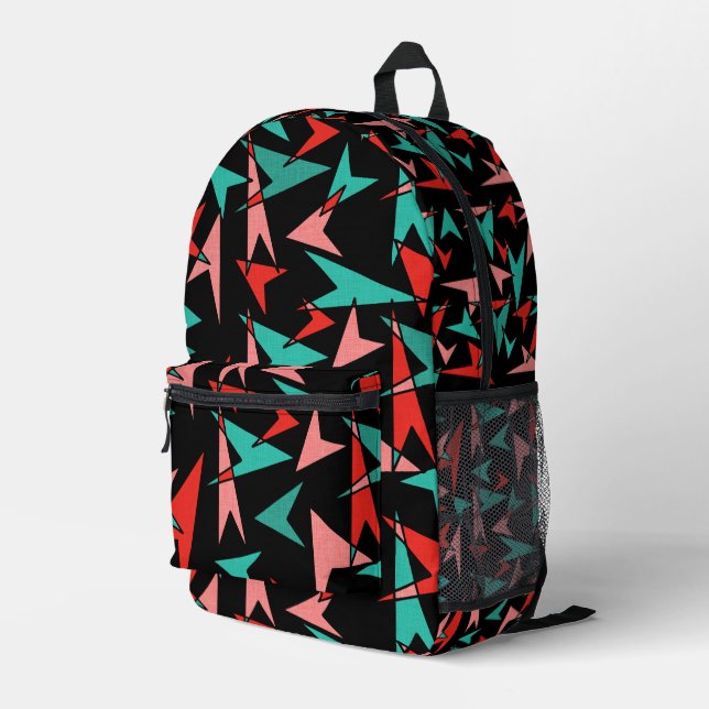 Moderne Pfeile Aqua Orange Black Bedruckter Rucksack (Rückseitige Ecke Rechts)