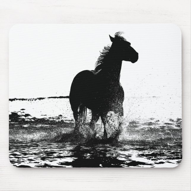 Moderne Pferde Moderne Elegante Pop Art Template Mousepad (Vorne)