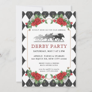 Moderne Pferderennen Derby-Party Reitsport-Einladu Einladung