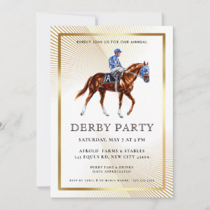 Moderne Pferderennen Derby-Party Reitsport Einladu Einladung